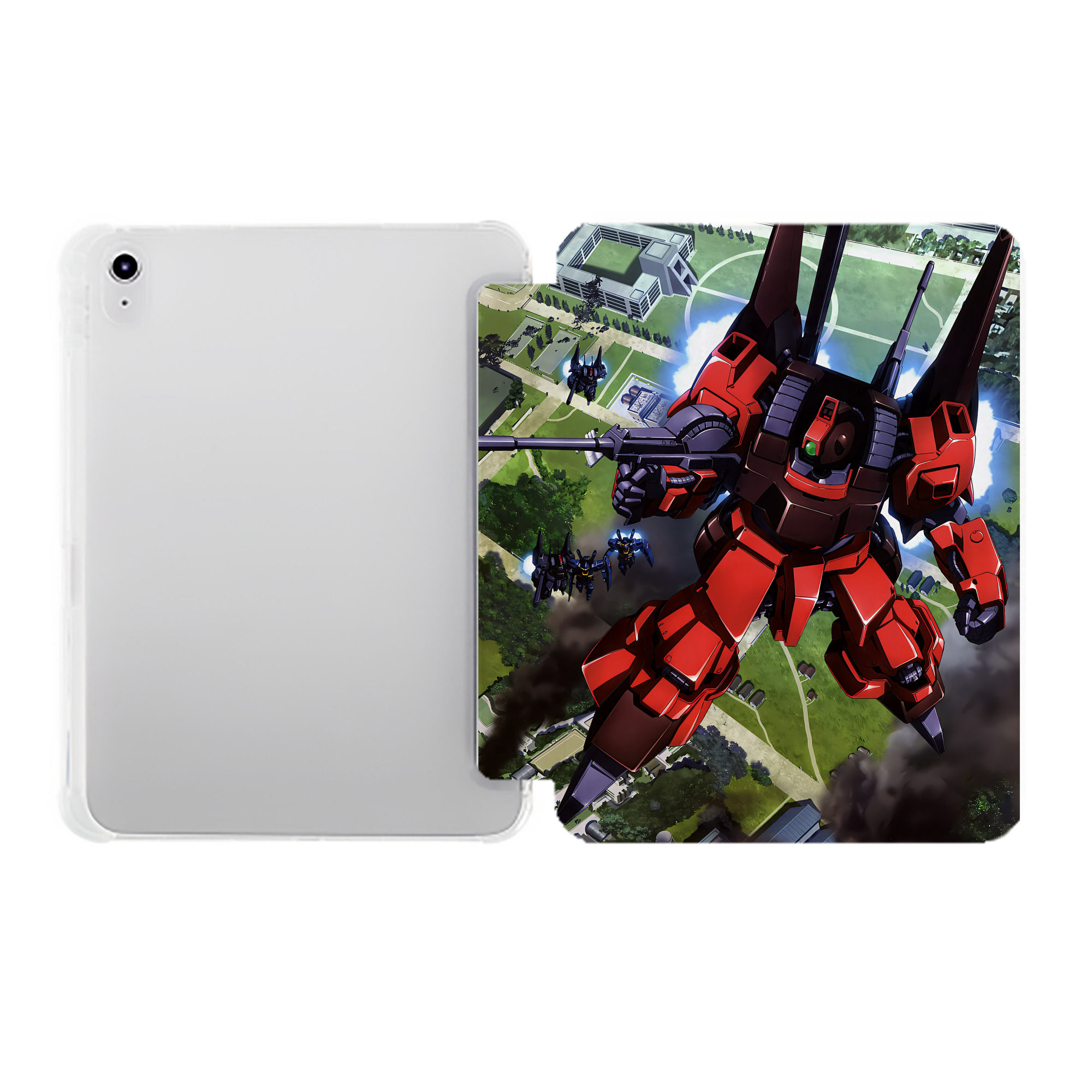（画像用） 機動戦士ガンダム Mobile Suit Gundam IPad ケース ペン収納付き 三つ折りスタンド PUレザー×シリコン 対応機種9.5/10.5/10.9インチ
